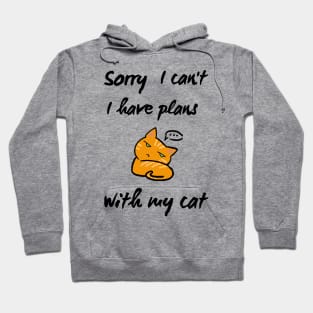 i can't today i have plans with my cat shirt Hoodie